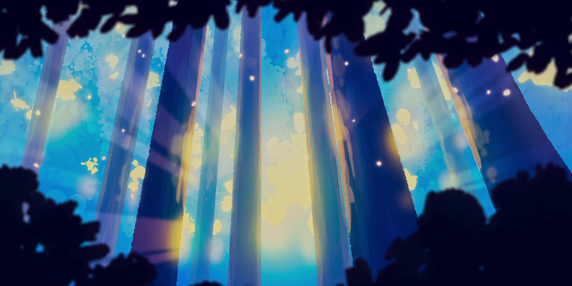 Sunlight filters through trees